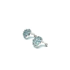 Boucles D'oreilles Boules En Or Blanc Aigue Marine Et Diamants -Castafiore Boutique boucles doreilles boules en or blanc aigue marine et diamants 654560