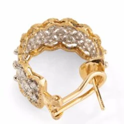Boucles D'oreilles BUCCELLATI "collection Trina Rombi GM" En Or Jaune Et Or Gris Serties De Diamants -Castafiore Boutique boucles doreilles buccellati collection trina rombi gm en or jaune et or gris serties de diamants 123458