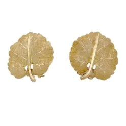 Miller Boucles D'oreilles Clip BUCCELLATI Feuilles En Or Jaune