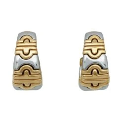 Miller Boucles D'oreilles BULGARI "Parentesi" En Or Jaune Et Acier.