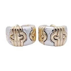 Miller Boucles D'oreilles BULGARI "Parentesi" En Or Jaune Et Acier. -Castafiore Boutique boucles doreilles bulgari parentesi en or jaune et acier 957569