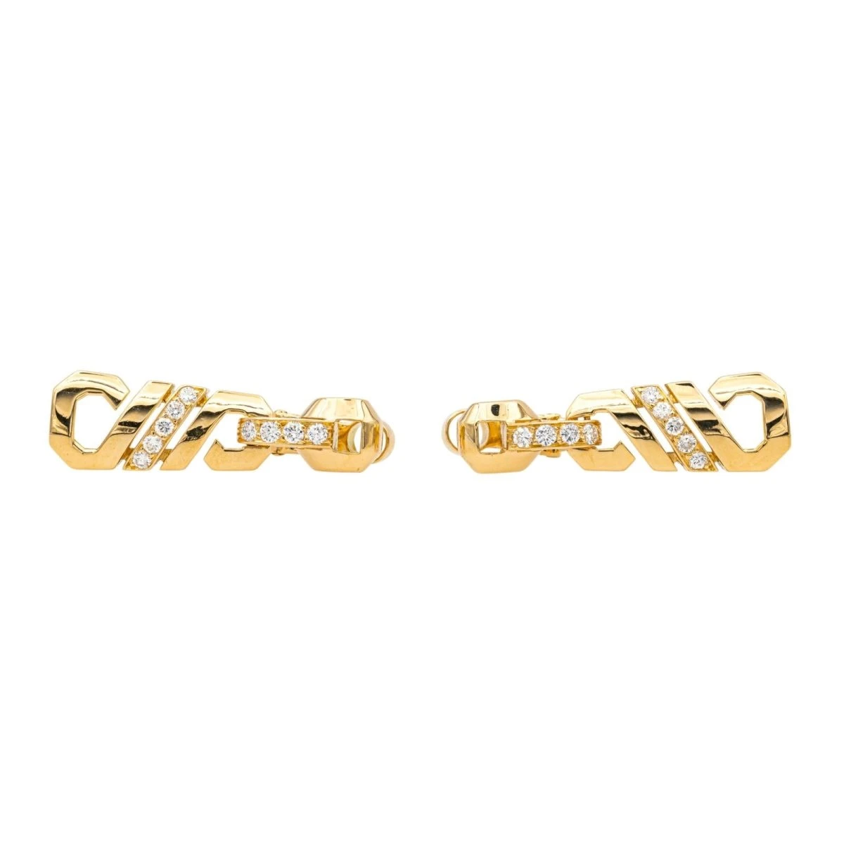 Boucles D'oreilles CARTIER En Or Jaune Et Diamants 3 Boucles D'oreilles CARTIER En Or Jaune Et Diamants – Image 3