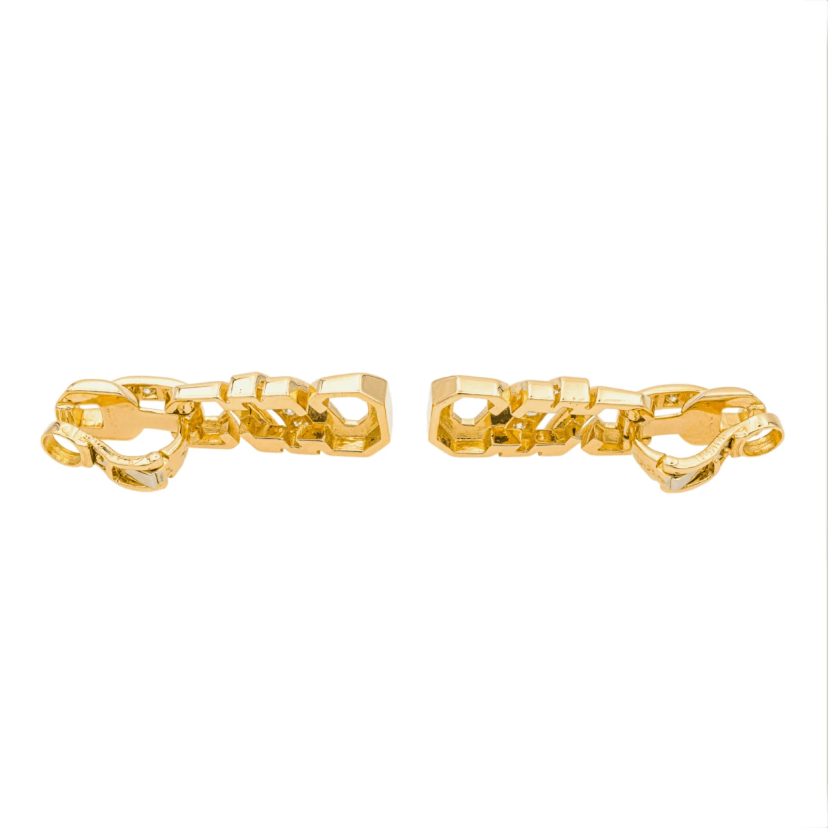 Boucles D'oreilles CARTIER En Or Jaune Et Diamants 8 Boucles D'oreilles CARTIER En Or Jaune Et Diamants – Image 8