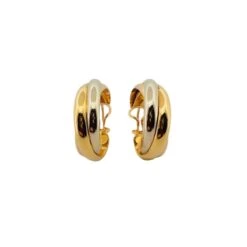 Boucles D'oreilles Créoles CARTIER "Trinity" En 3 Ors