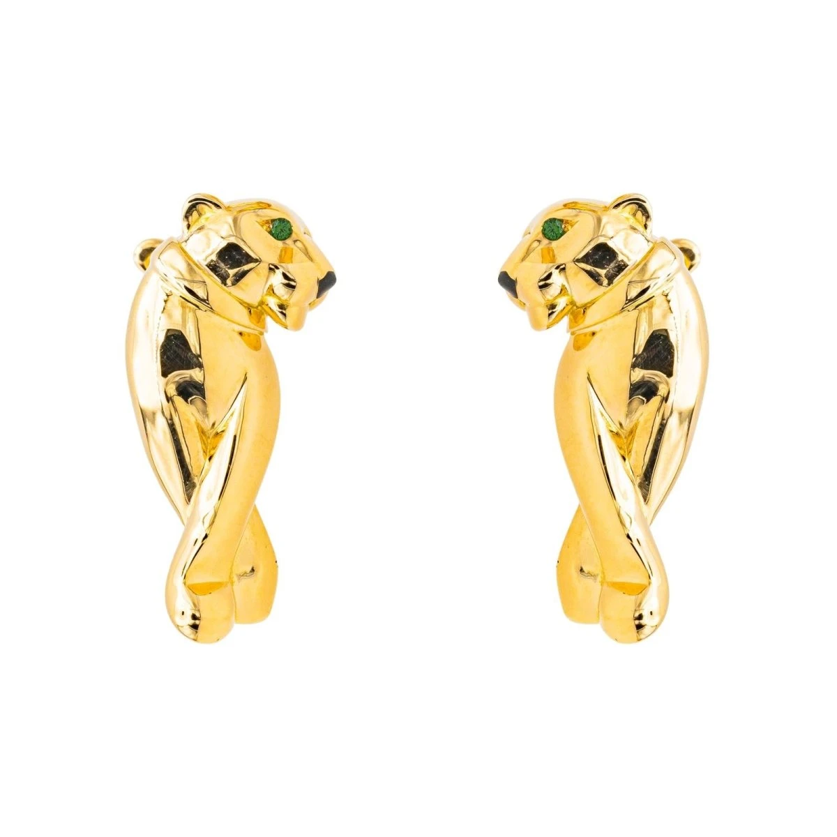 Boucles D'oreilles Clip CARTIER "Panthère" En Or Jaune, Or Blanc, Grenats Et Onyx 1 Boucles D'oreilles Clip CARTIER "Panthère" En Or Jaune, Or Blanc, Grenats Et Onyx