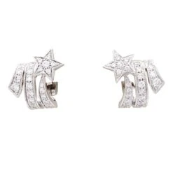 Miller Boucles D'oreilles CHANEL "Etoile Filante" En Or Blanc Et Diamants