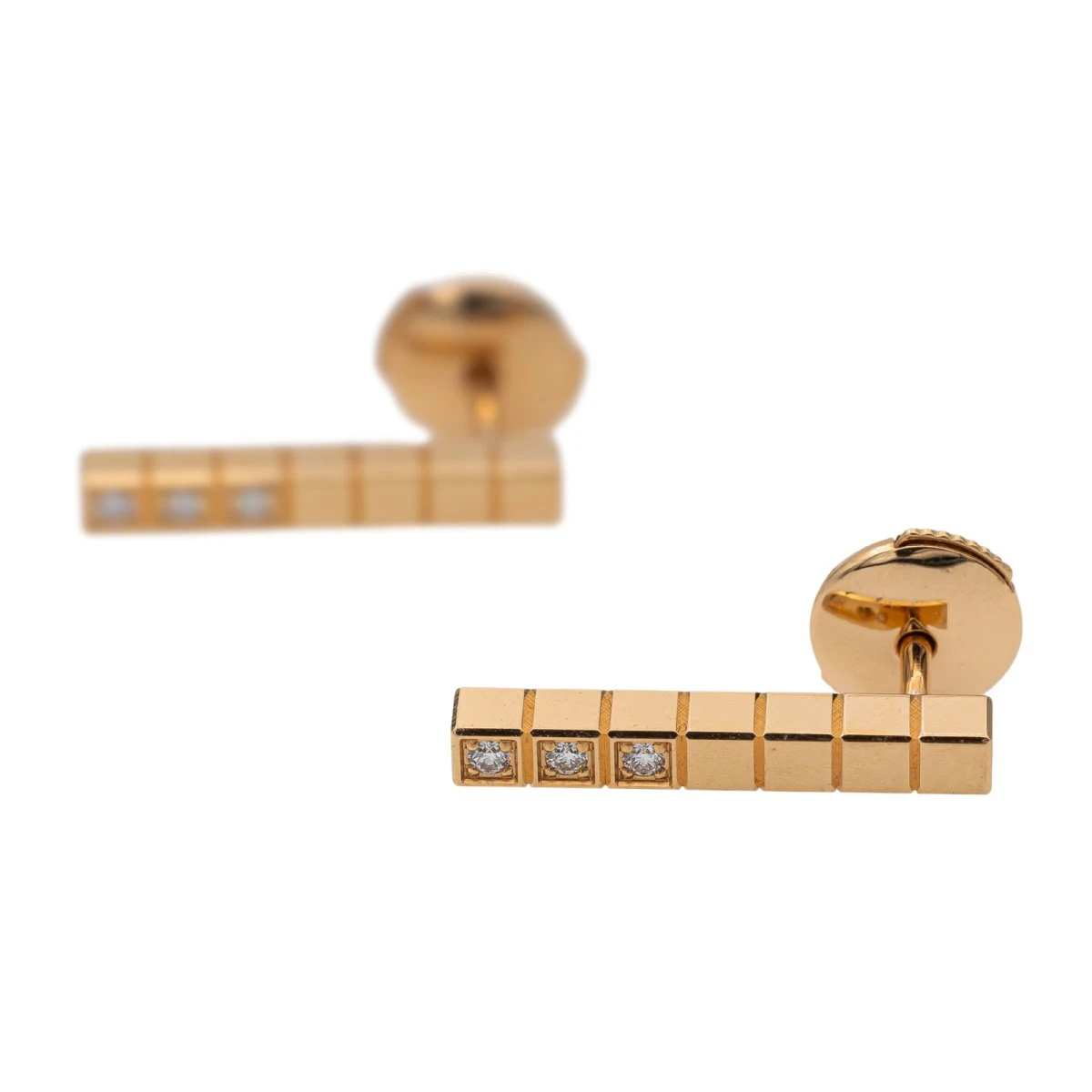 Boucles D'oreilles Puces CHOPARD "Ice Cube" En Or Rose Et Diamants 8 Boucles D'oreilles Puces CHOPARD "Ice Cube" En Or Rose Et Diamants – Image 8