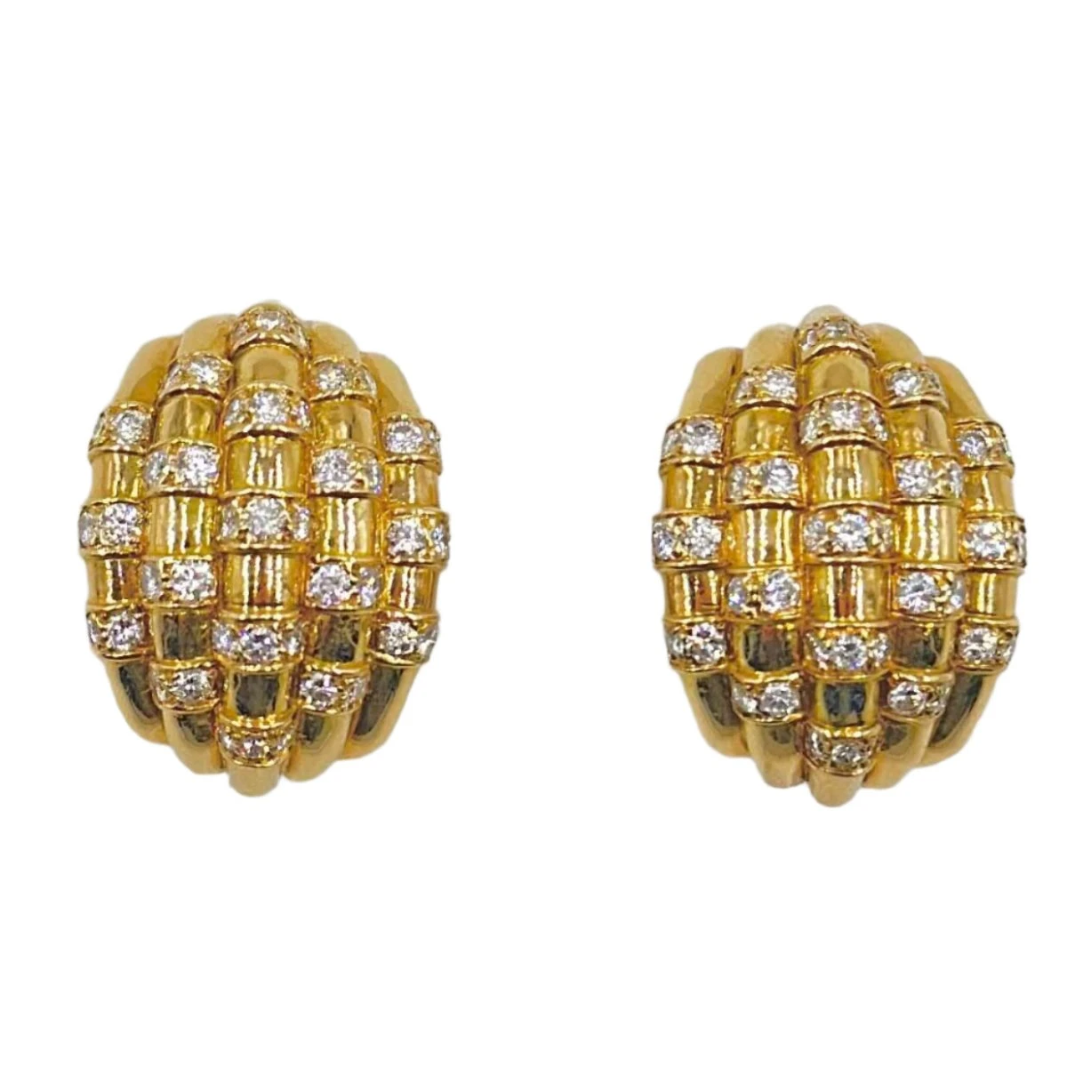 Boucles D'oreilles Clip CARTIER En Or Jaune Et Diamants 1 Boucles D'oreilles Clip CARTIER En Or Jaune Et Diamants