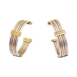 Miller Boucles D'oreilles Clip CARTIER Or Jaune Et Acier