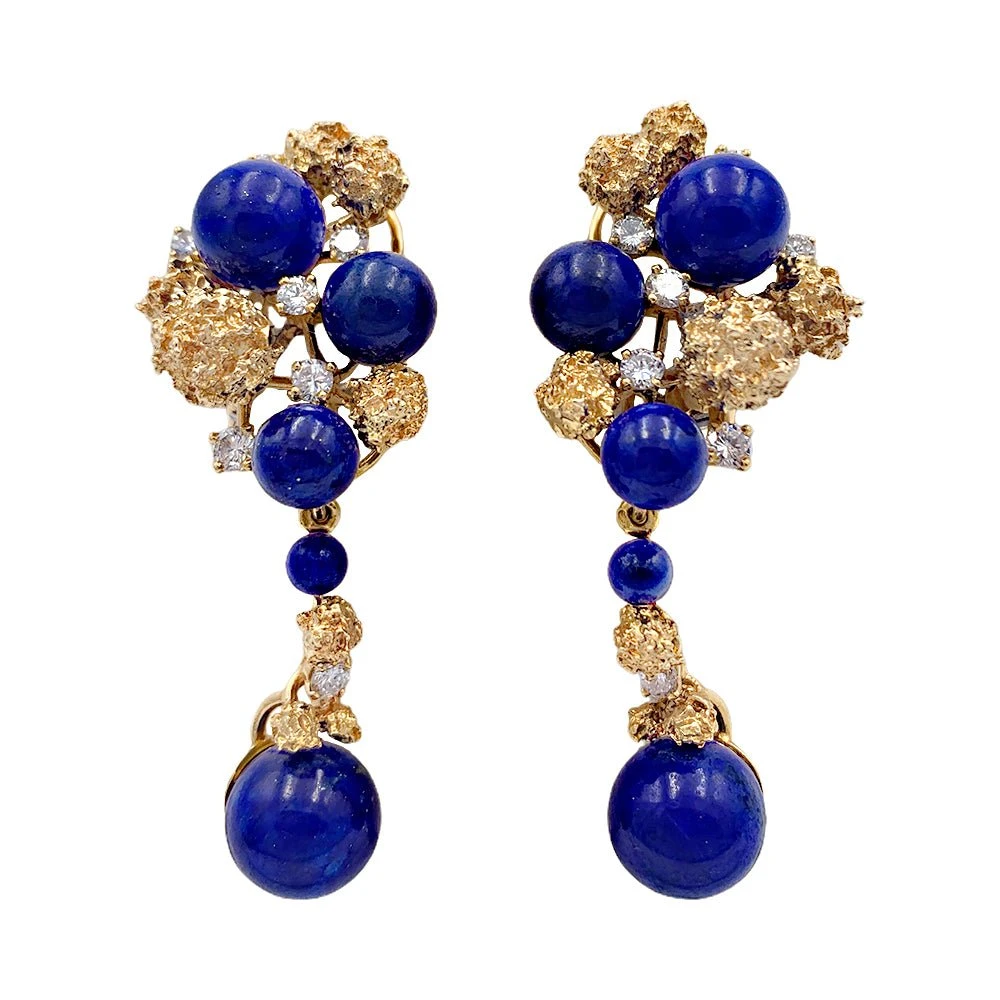 Miller Boucles D'oreilles Clip CHAUMET En Or Jaune, Lapis-lazuli Et Diamants 1 Miller Boucles D'oreilles Clip CHAUMET En Or Jaune, Lapis-lazuli Et Diamants