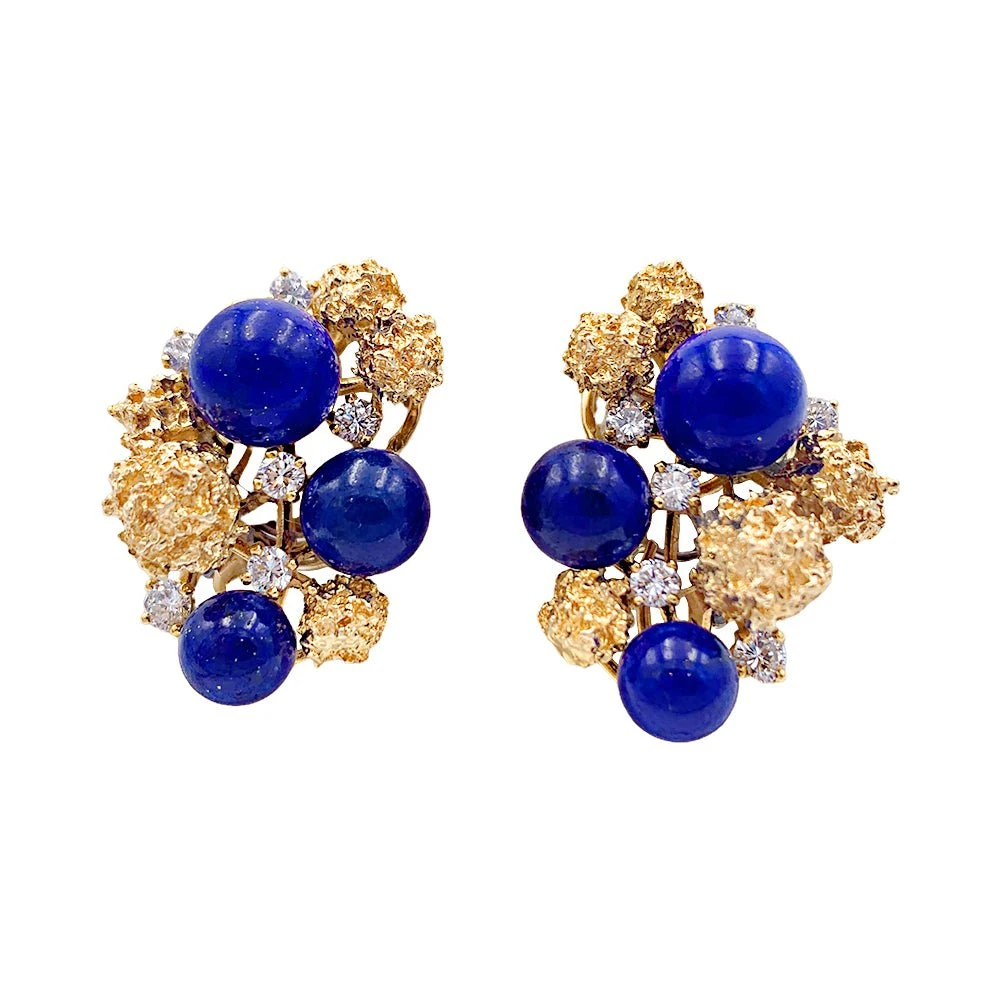Miller Boucles D'oreilles Clip CHAUMET En Or Jaune, Lapis-lazuli Et Diamants 2 Miller Boucles D'oreilles Clip CHAUMET En Or Jaune, Lapis-lazuli Et Diamants – Image 2