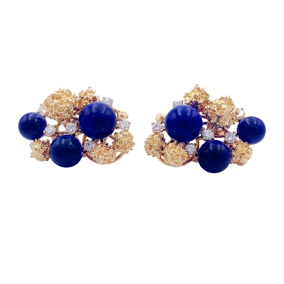 Miller Boucles D'oreilles Clip CHAUMET En Or Jaune, Lapis-lazuli Et Diamants 5 Miller Boucles D'oreilles Clip CHAUMET En Or Jaune, Lapis-lazuli Et Diamants – Image 5