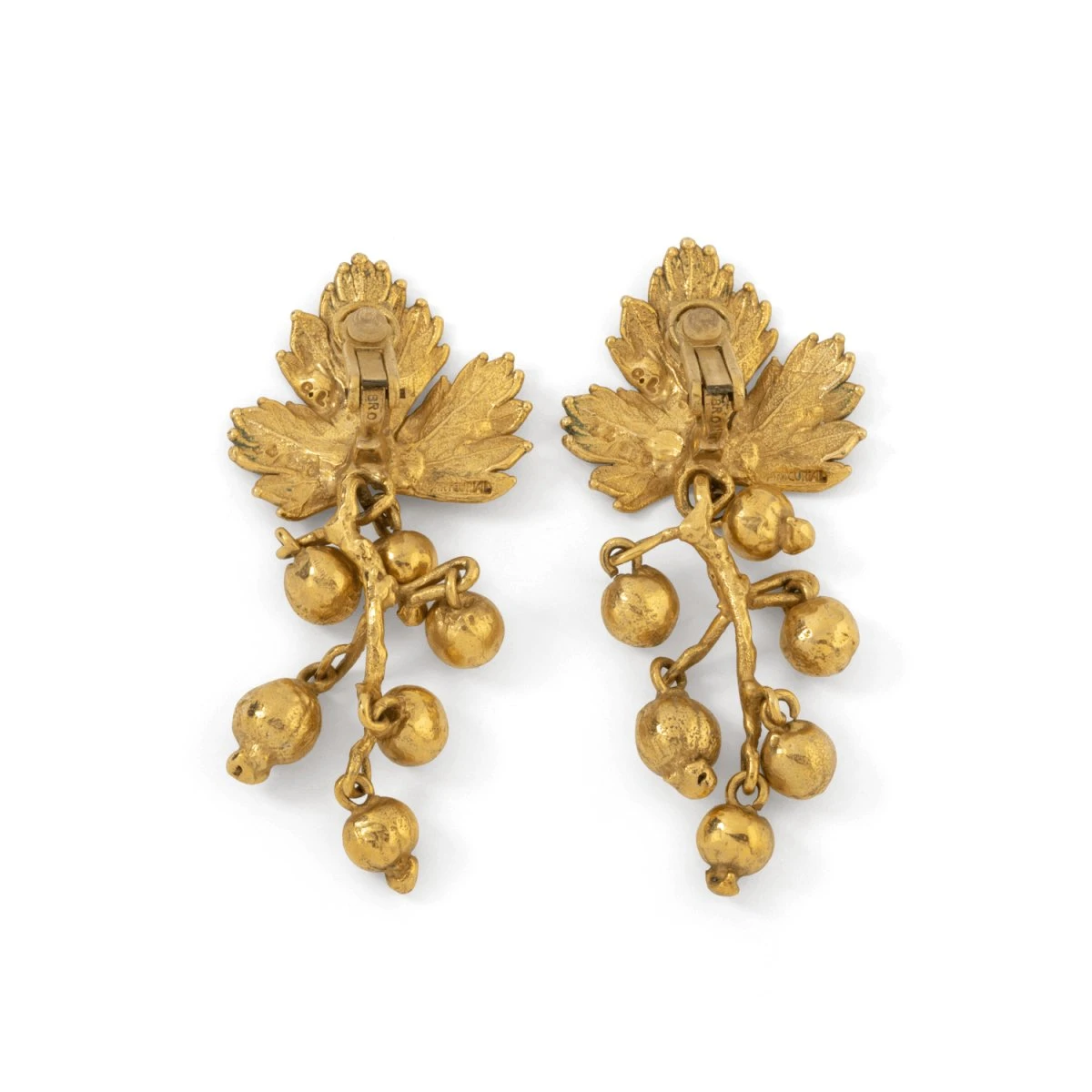 Boucles D'oreilles Clip Claude LALANNE "Groseilles" En Bronze Doré 3 Boucles D'oreilles Clip Claude LALANNE "Groseilles" En Bronze Doré – Image 3