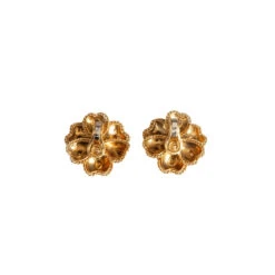 Osprey Boucles D'oreilles Clip Fleurs En Or Jaune Et En Diamants -Castafiore Boutique boucles doreilles clip fleurs en or jaune et en diamants 736604
