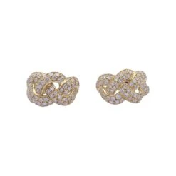 Miller Boucles D'oreilles Clip Pavées En Or Jaune Et Diamants -Castafiore Boutique boucles doreilles clip pavees en or jaune et diamants 342908