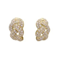 Miller Boucles D'oreilles Clip Pavées En Or Jaune Et Diamants