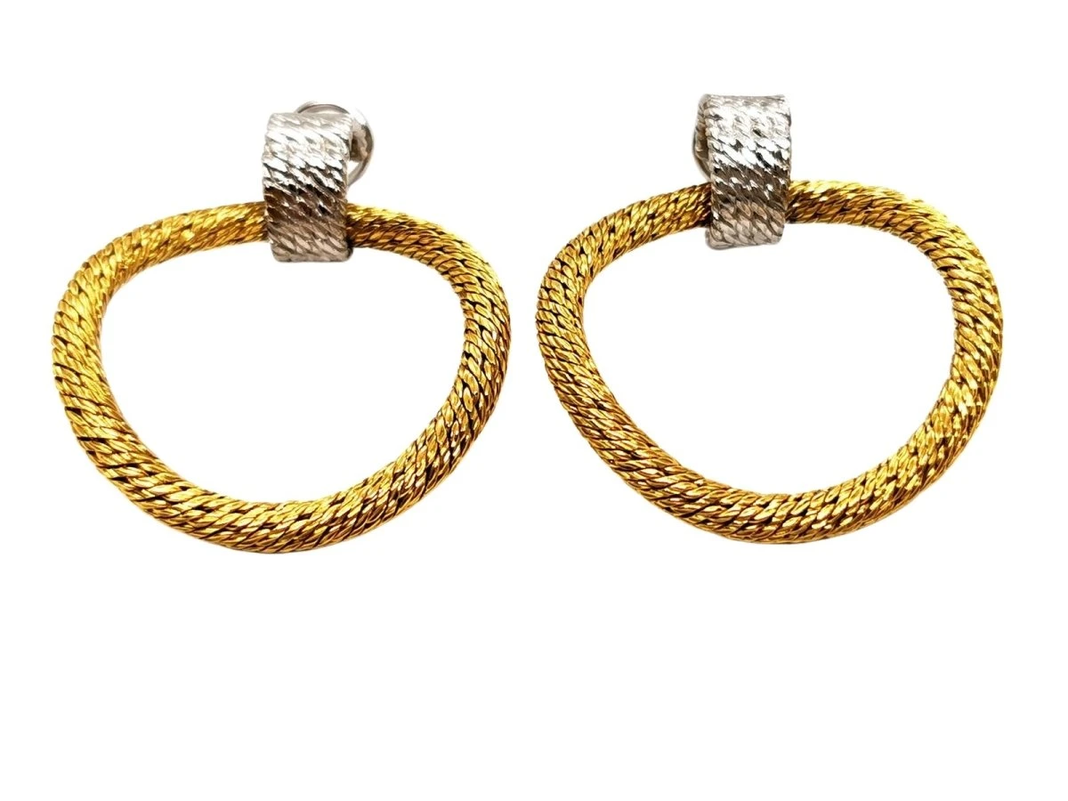 Boucles D'oreilles Clips Anneaux En 2 Ors 1 Boucles D'oreilles Clips Anneaux En 2 Ors