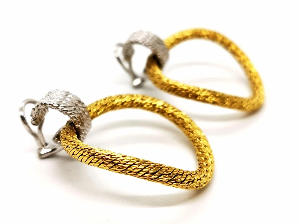 Boucles D'oreilles Clips Anneaux En 2 Ors 2 Boucles D'oreilles Clips Anneaux En 2 Ors – Image 2