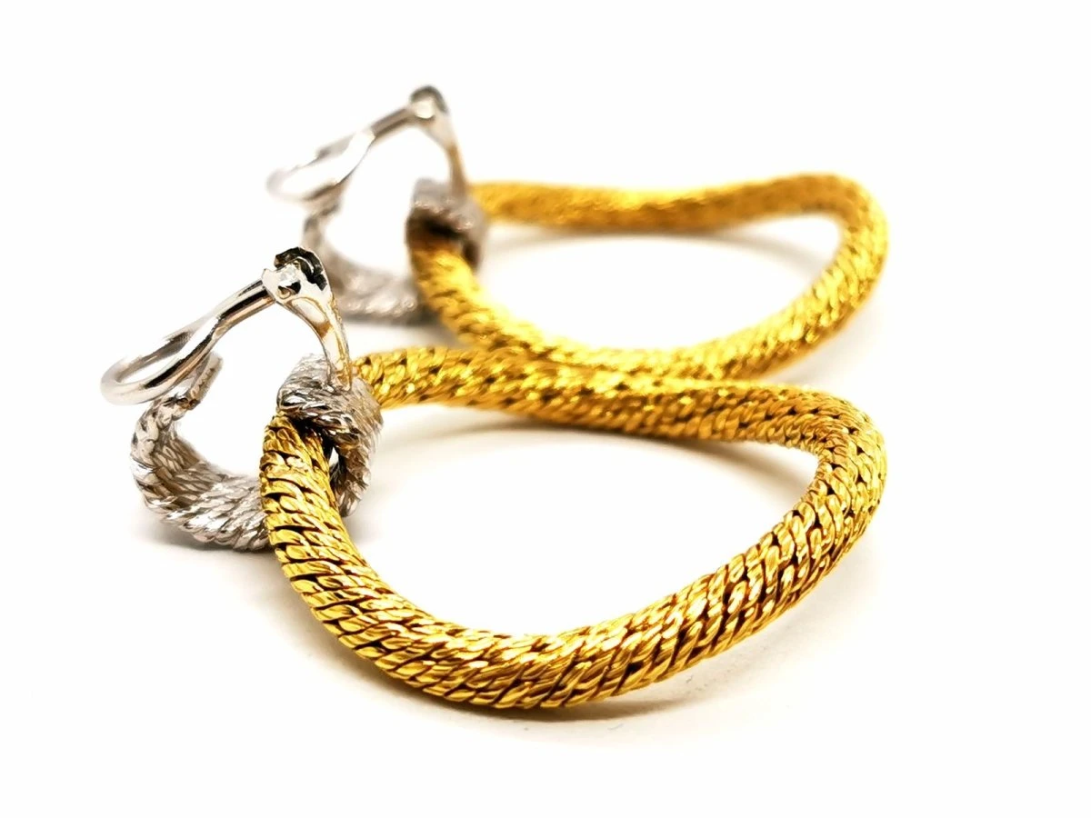 Boucles D'oreilles Clips Anneaux En 2 Ors 4 Boucles D'oreilles Clips Anneaux En 2 Ors – Image 4