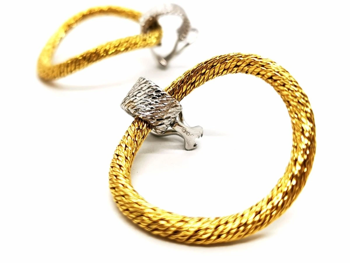 Boucles D'oreilles Clips Anneaux En 2 Ors 3 Boucles D'oreilles Clips Anneaux En 2 Ors – Image 3