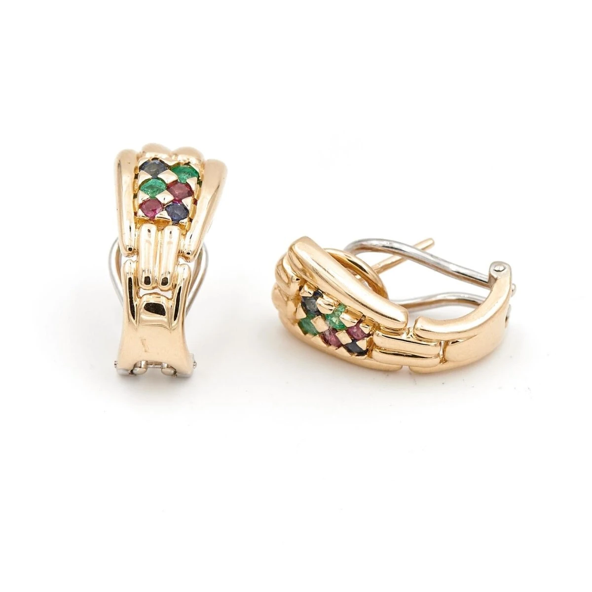 Boucles D'oreilles Clip Tutti Frutti En Or Jaune, Or Blanc Et Pierres Fines 4 Boucles D'oreilles Clip Tutti Frutti En Or Jaune, Or Blanc Et Pierres Fines – Image 4