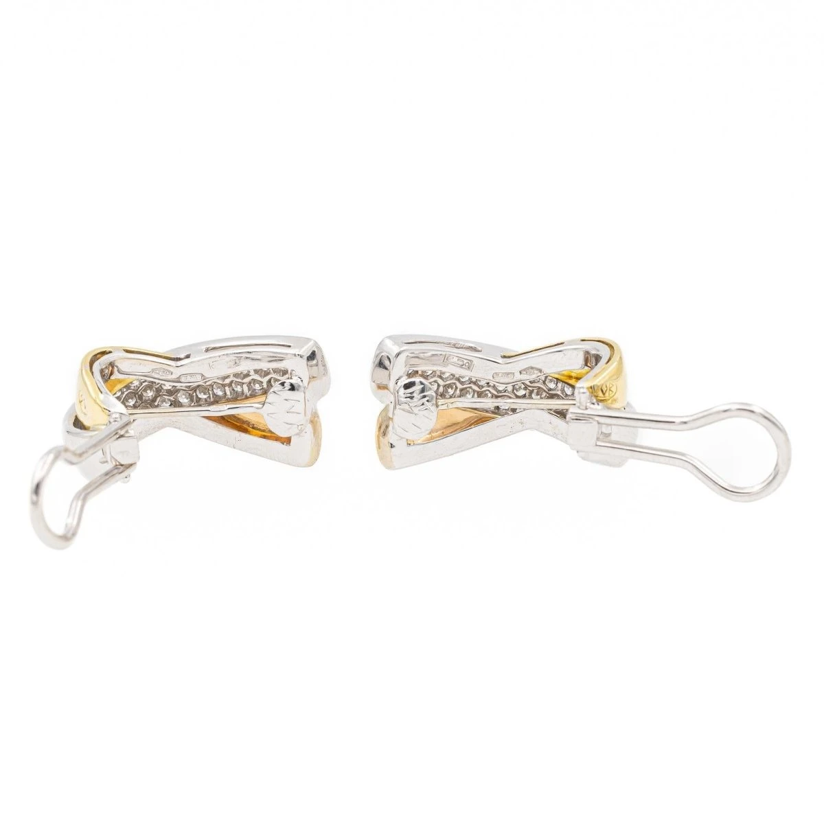 Boucles D'oreilles Clips En Or Blanc Et Diamant 4 Boucles D'oreilles Clips En Or Blanc Et Diamant – Image 4