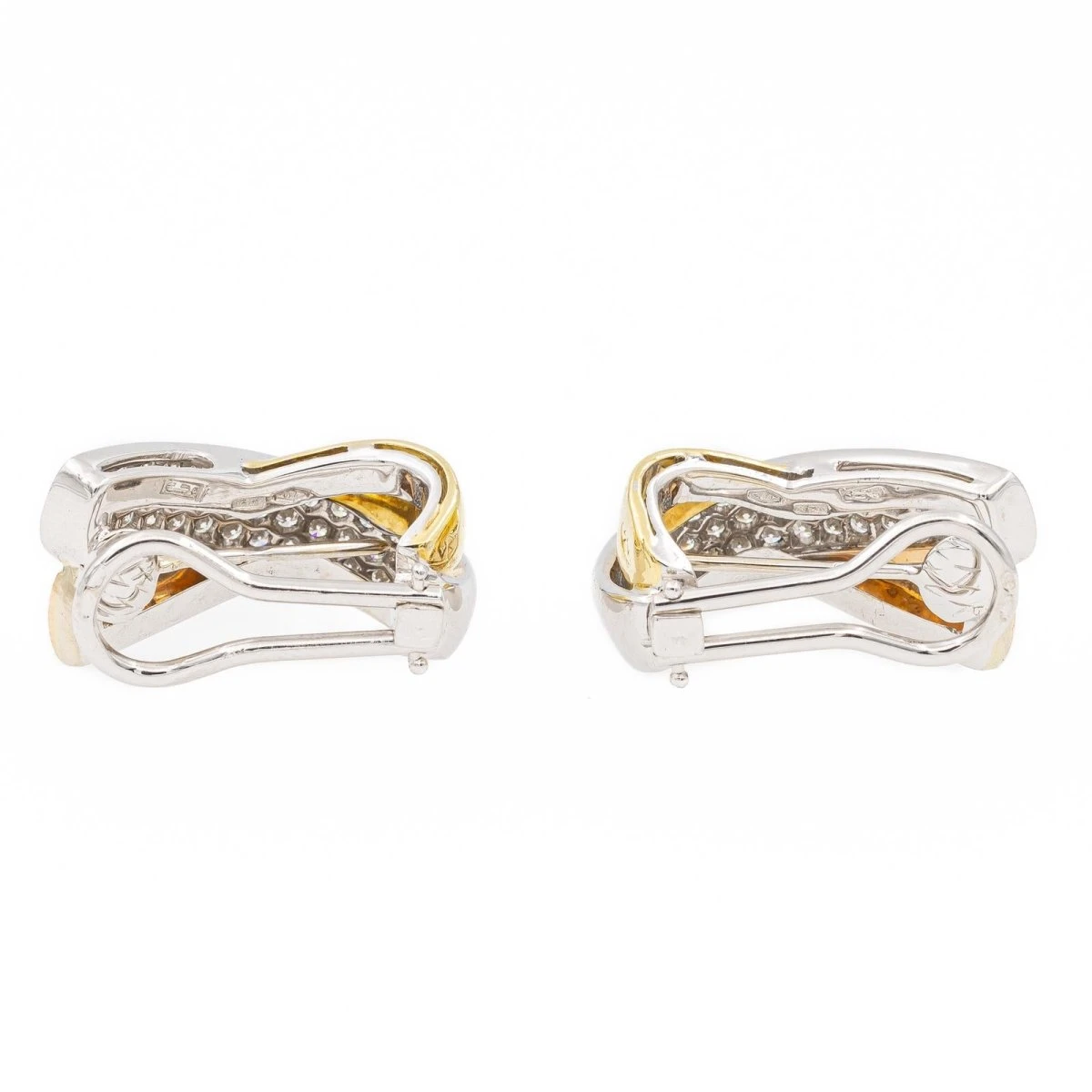 Boucles D'oreilles Clips En Or Blanc Et Diamant 3 Boucles D'oreilles Clips En Or Blanc Et Diamant – Image 3
