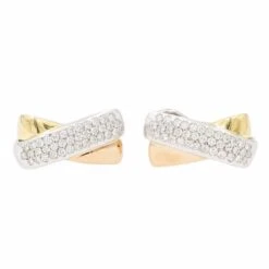 Boucles D'oreilles Clips En Or Blanc Et Diamant