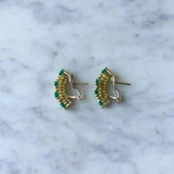 Boucles D'oreilles Clips En Or Jaune, émeraudes Et Diamants -Castafiore Boutique boucles doreilles clips en or jaune emeraudes et diamants 217421