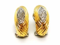 Boucles D'oreilles Clips En Or Jaune Et Diamants -Castafiore Boutique boucles doreilles clips en or jaune et diamants 420685