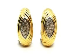 Boucles D'oreilles Clips En Or Jaune Et Diamants