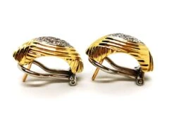 Boucles D'oreilles Clips En Or Jaune Et Diamants -Castafiore Boutique boucles doreilles clips en or jaune et diamants 968791