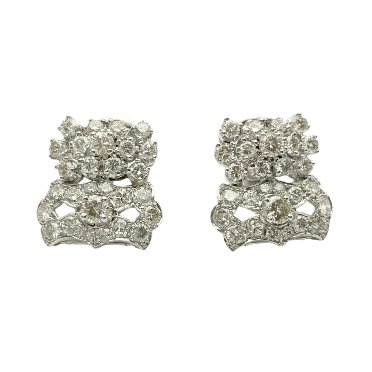 Boucles D'oreilles Clips En Platine Et Diamants 1 Boucles D'oreilles Clips En Platine Et Diamants