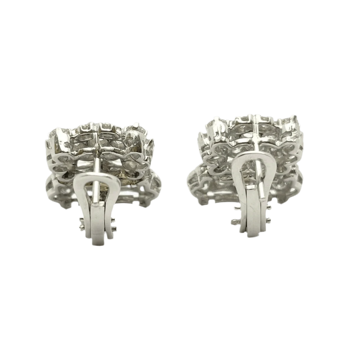 Boucles D'oreilles Clips En Platine Et Diamants 4 Boucles D'oreilles Clips En Platine Et Diamants – Image 4