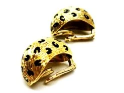 Boucles D'oreilles Clips FRED "Léopard", En Or Jaune Et émail -Castafiore Boutique boucles doreilles clips fred leopard en or jaune et email 848366