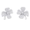Miller Boucles D'oreilles Clips FRED "Trèfles", En Or Blanc Et Diamants -Castafiore Boutique boucles doreilles clips fred trefles en or blanc et diamants 120501