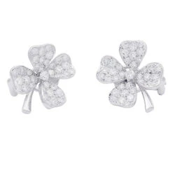 Miller Boucles D'oreilles Clips FRED "TrĂšfles", En Or Blanc Et Diamants