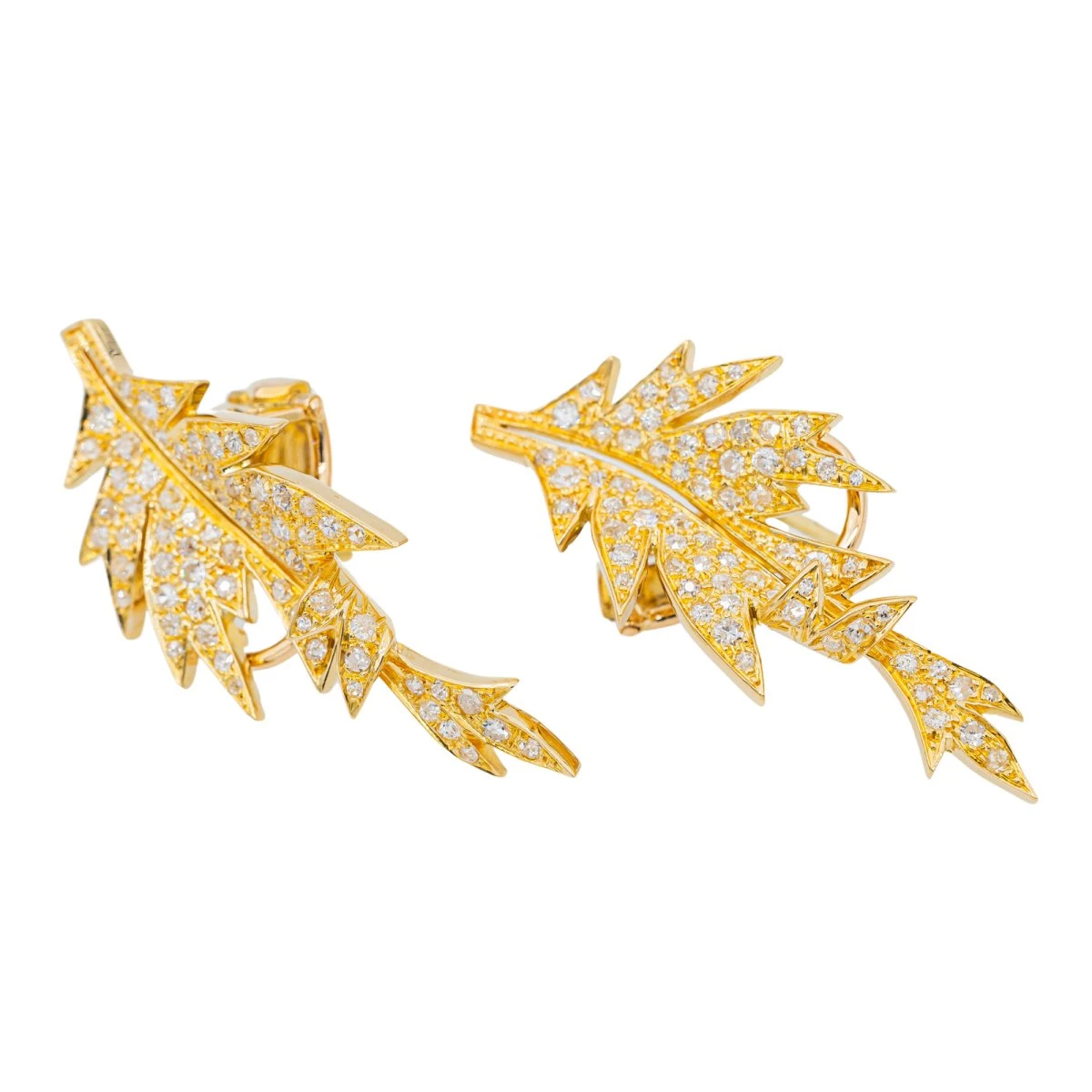 Boucles D'oreilles Clou En Or Jaune Et Diamant 8 Boucles D'oreilles Clou En Or Jaune Et Diamant – Image 8