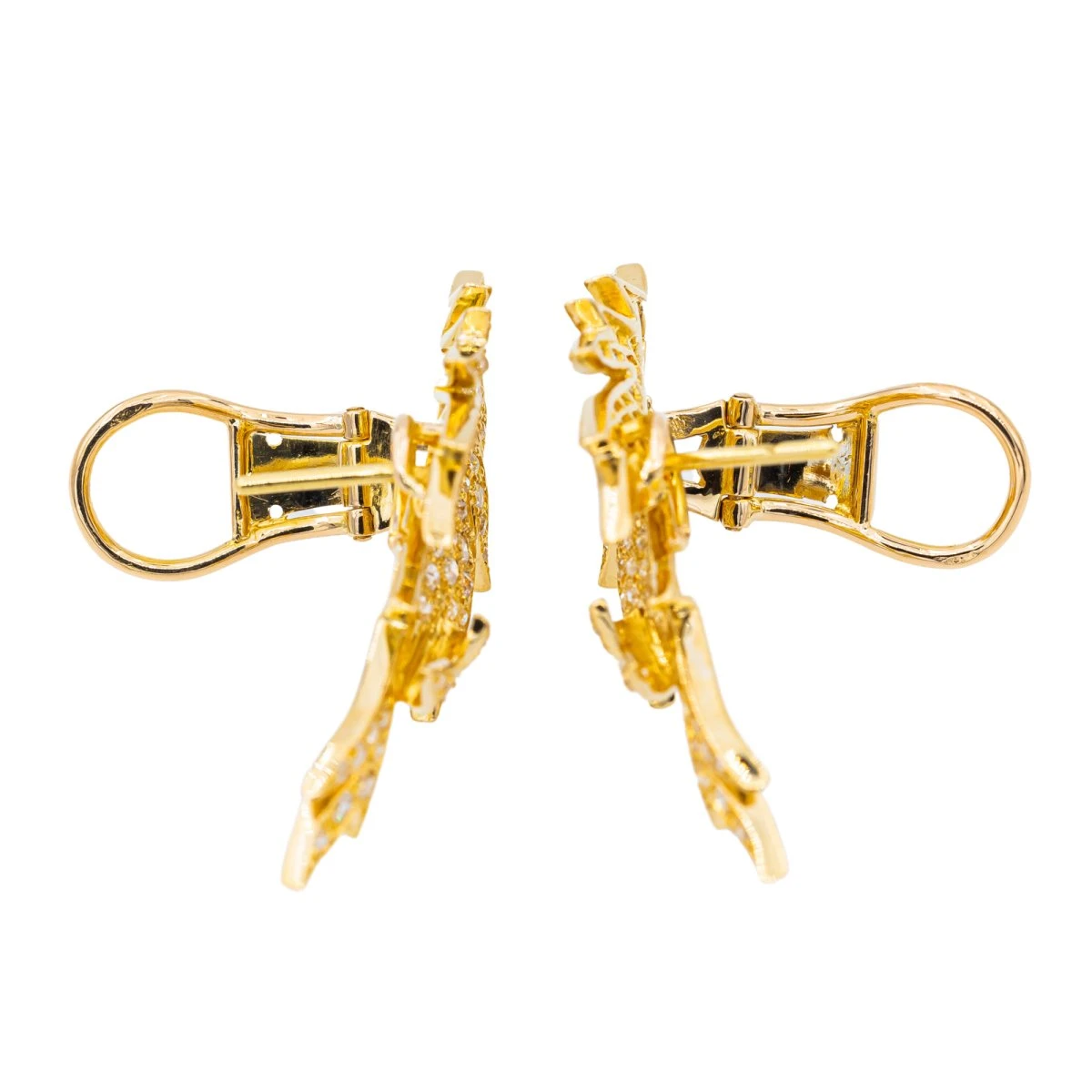 Boucles D'oreilles Clou En Or Jaune Et Diamant 7 Boucles D'oreilles Clou En Or Jaune Et Diamant – Image 7