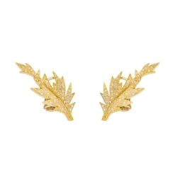 Boucles D'oreilles Clou En Or Jaune Et Diamant