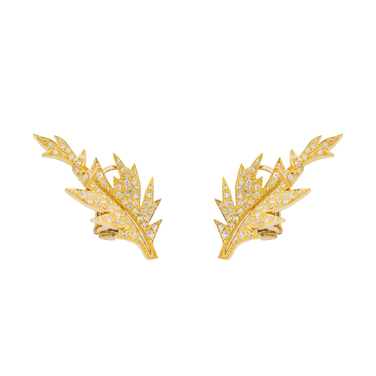 Boucles D'oreilles Clou En Or Jaune Et Diamant 1 Boucles D'oreilles Clou En Or Jaune Et Diamant