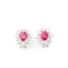 Boucles D'oreilles Clou Marguerite En Or Blanc, Rubis Et Diamants -Castafiore Boutique boucles doreilles clou marguerite en or blanc rubis et diamants 974936