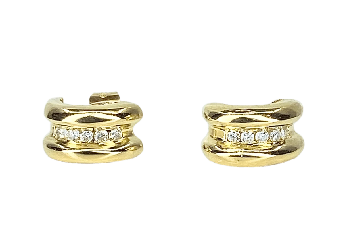 Boucles D'oreilles Clous En Or Jaune Et Diamants 1 Boucles D'oreilles Clous En Or Jaune Et Diamants