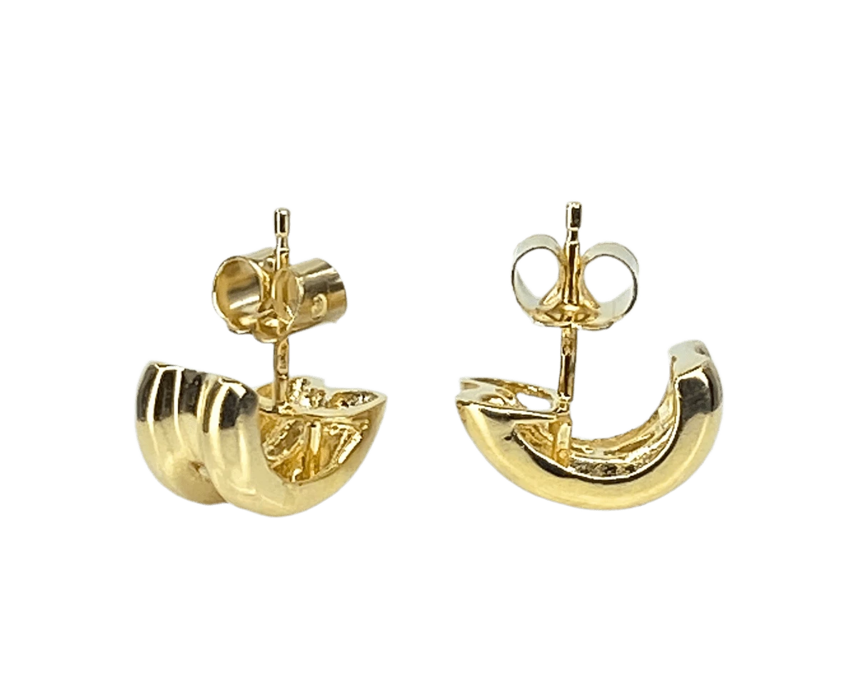 Boucles D'oreilles Clous En Or Jaune Et Diamants 3 Boucles D'oreilles Clous En Or Jaune Et Diamants – Image 3