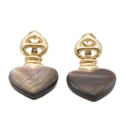 Boucles D'oreilles Coeur Or Jaune Nacre -Castafiore Boutique boucles doreilles coeur or jaune nacre 954356