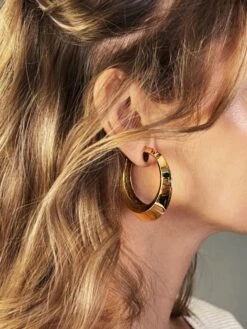 Boucles D'oreilles Créoles à Clip En Or Jaune -Castafiore Boutique boucles doreilles creoles a clip en or jaune 858540