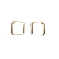 Boucles D'oreilles Créoles Carrées En Or Jaune Et Or Blanc -Castafiore Boutique boucles doreilles creoles carrees en or jaune et or blanc 502423