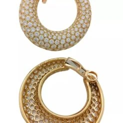 Miller Boucles D'oreilles Créoles CARTIER En Or Jaune, Diamants -Castafiore Boutique boucles doreilles creoles cartier en or jaune diamants 112790