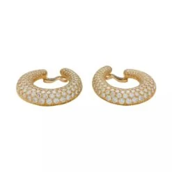 Miller Boucles D'oreilles Créoles CARTIER En Or Jaune, Diamants -Castafiore Boutique boucles doreilles creoles cartier en or jaune diamants 307792