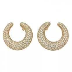 Miller Boucles D'oreilles Créoles CARTIER En Or Jaune, Diamants